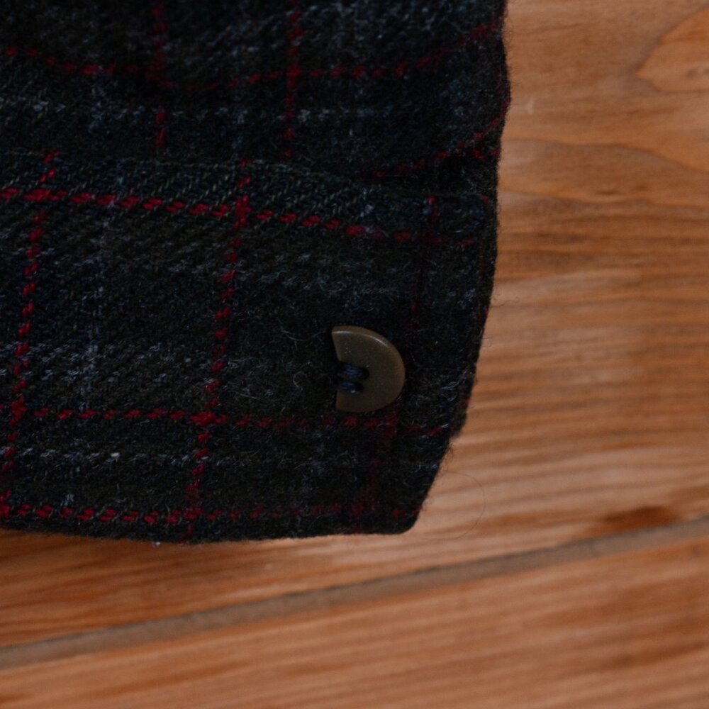 Vintage Green & Gray Plaid Wool Jacket - Women's Large - Picture 4 of 7